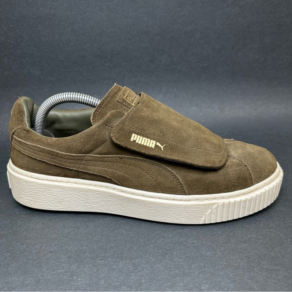 Puma Basket Platform Strap Sneaker 364586 01 Brown Shoes Women's Size 10